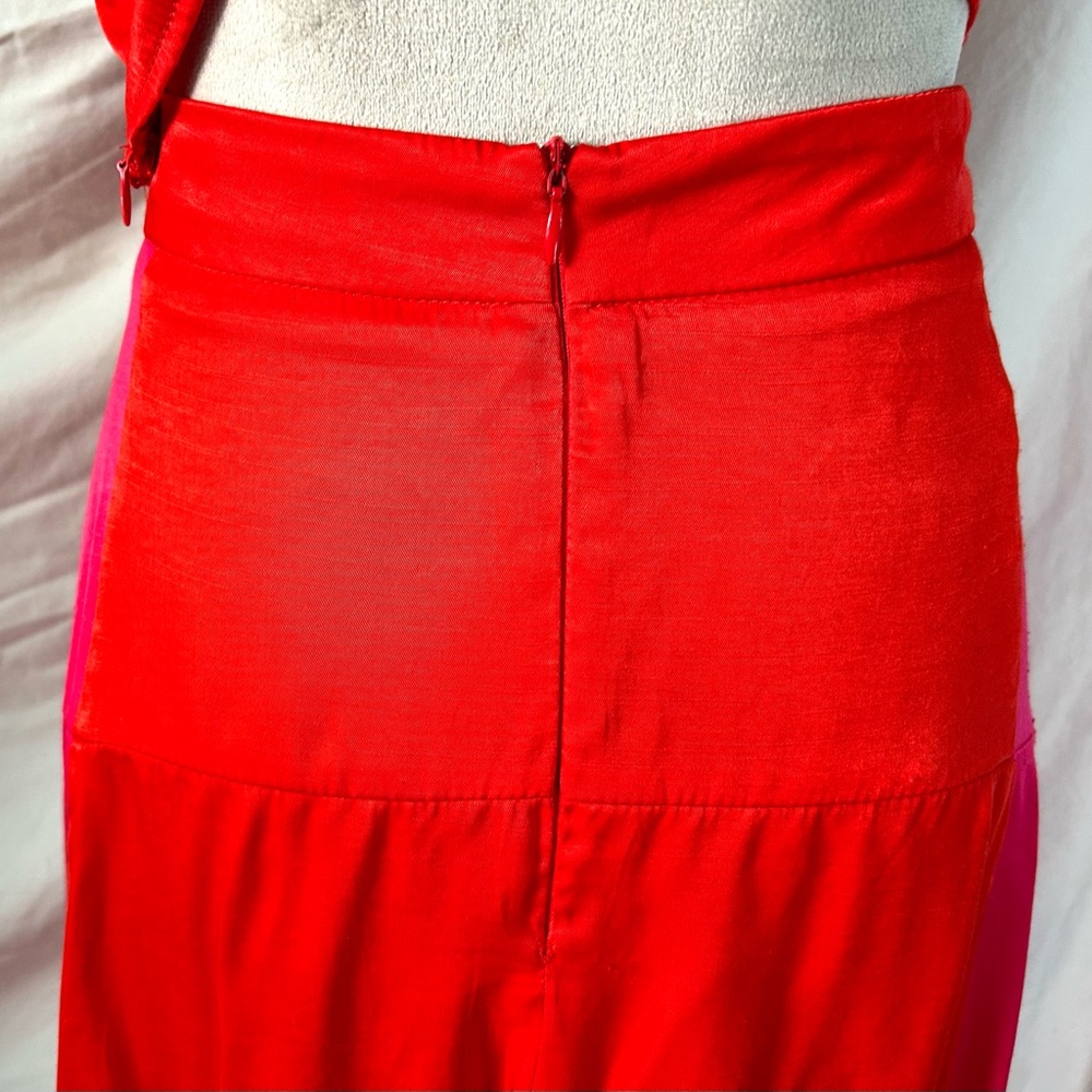 Petal & Pup Pink, Orange Colorblock Crop Top & Maxi Hi-Lo Skirt Set, Size 8 - Picture 11 of 16